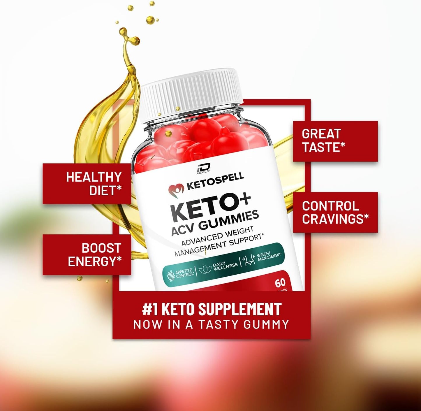 KetoSpell ACV Gummies - Apple Cider Vinegar 1000MG + B12 (2 Pack)