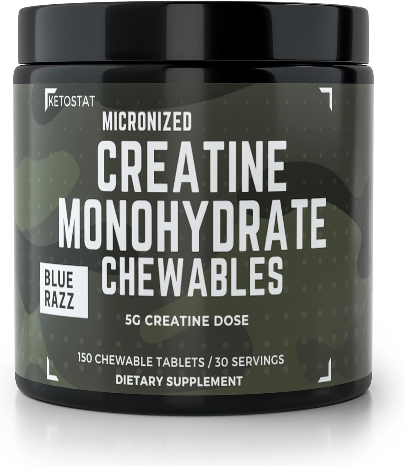 Ketostat Sour Razz Micronized Creatine Chews - 30 Day Supply - 150ct Chewables for Women & Men
