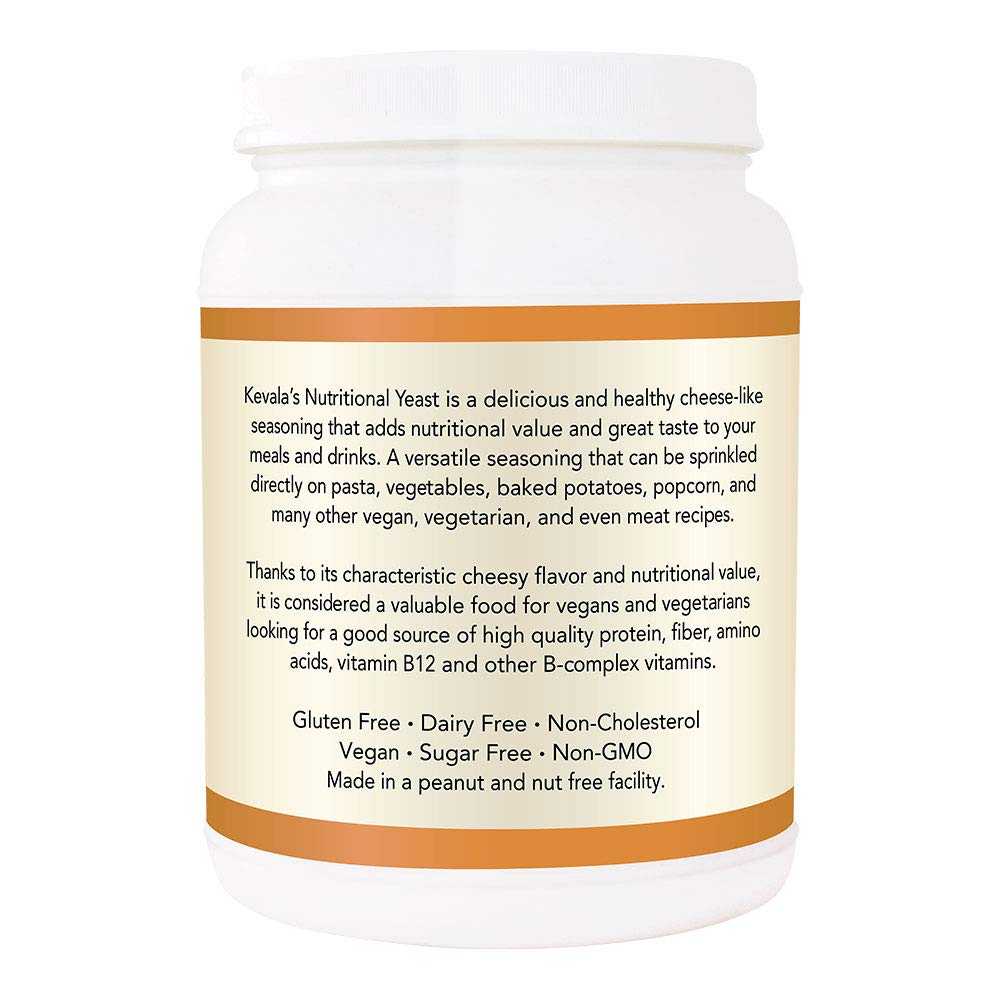 Kevala Nutritional Yeast Seasoning: Vegan, Low Sodium, Non-GMO, Gluten-Free, Kosher - 14 oz