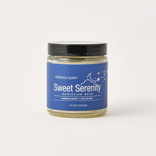 Kid-Safe Lavender Elderberry Queen Sweet Serenity Magnesium Balm 4oz for Sleep