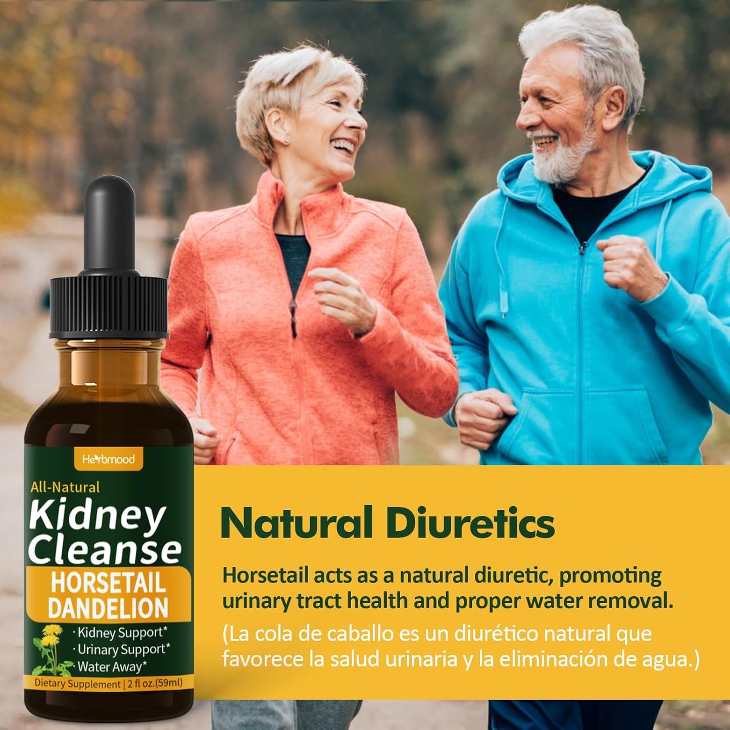 Kidney Cleanse Drops with Chanca Piedra, Horsetail, and Dandelion for Water Retention Relief - Herbal Extract Liquid Detox - 2oz