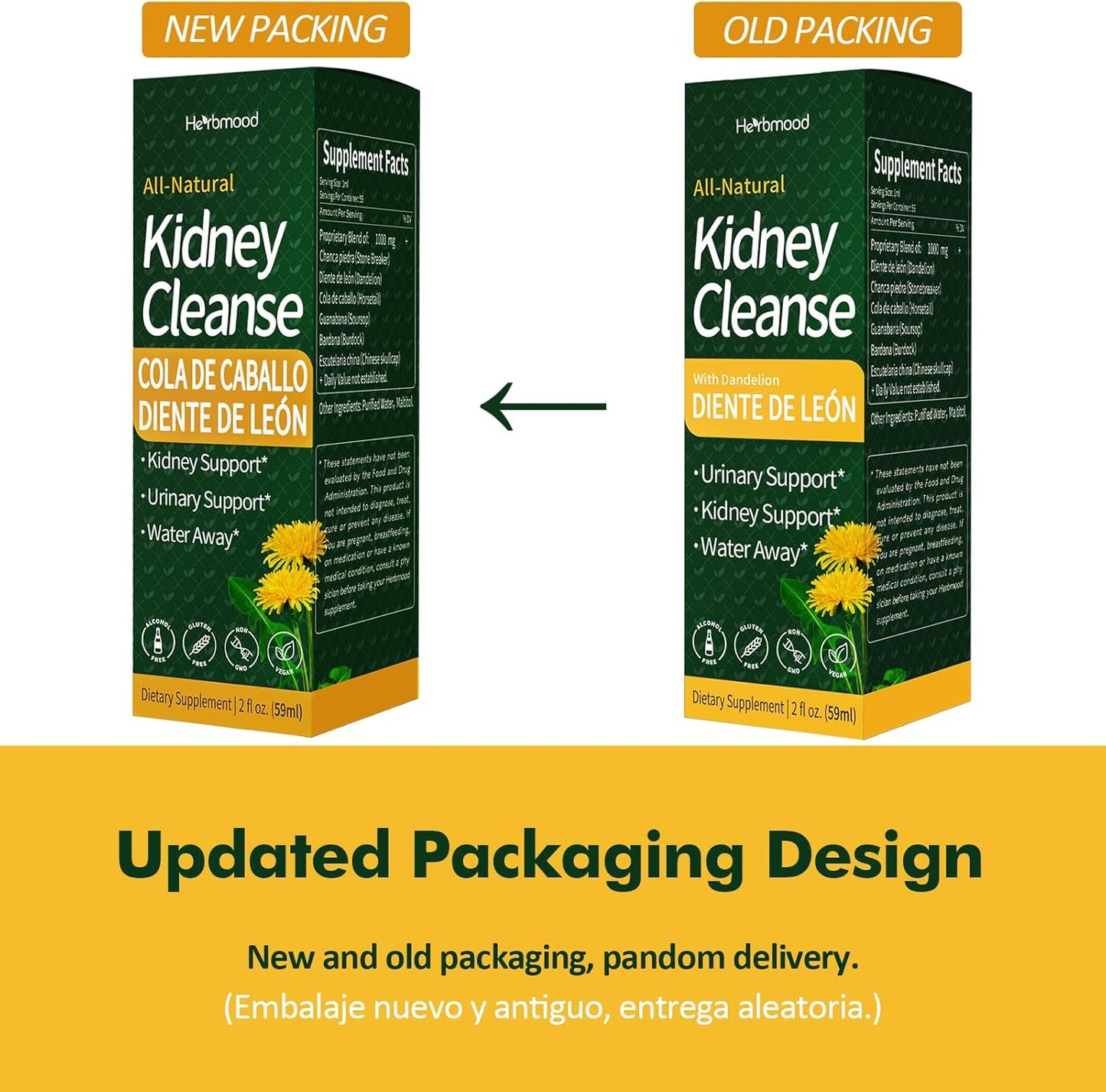 Kidney Cleanse Drops with Chanca Piedra, Horsetail, and Dandelion for Water Retention Relief - Herbal Extract Liquid Detox - 2oz