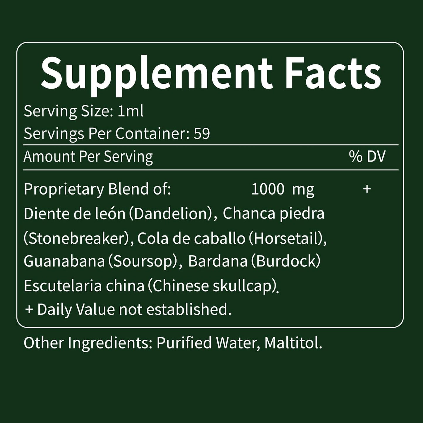Kidney Cleanse Drops with Chanca Piedra, Horsetail, and Dandelion for Water Retention Relief - Herbal Extract Liquid Detox - 2oz