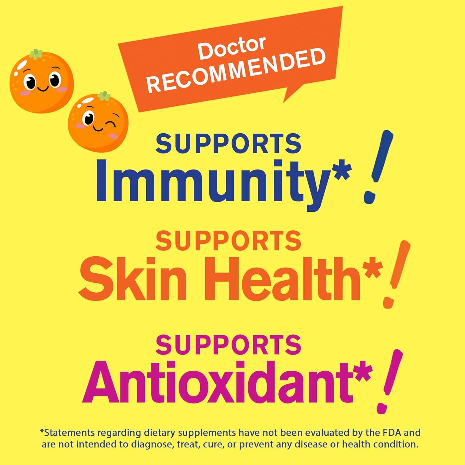 Kids Immune Support Gummies with Echinacea & Vitamin C - 60 Count, Orange Flavor, Sugar-Free