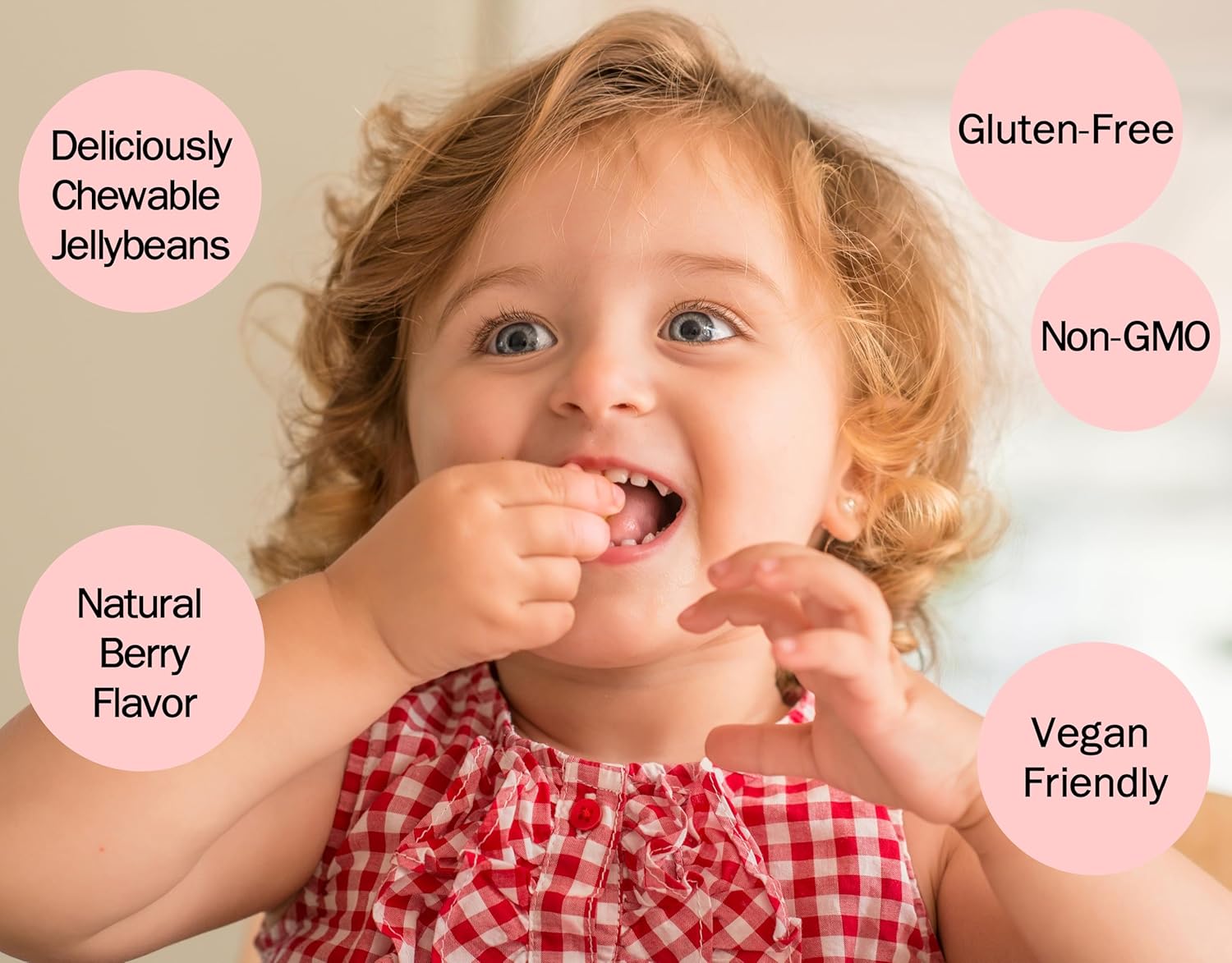 Kids Immunity Boosting Cherry Multivitamin Jellybeans - Natural, Non-GMO, Gluten-Free, Vegan Formula