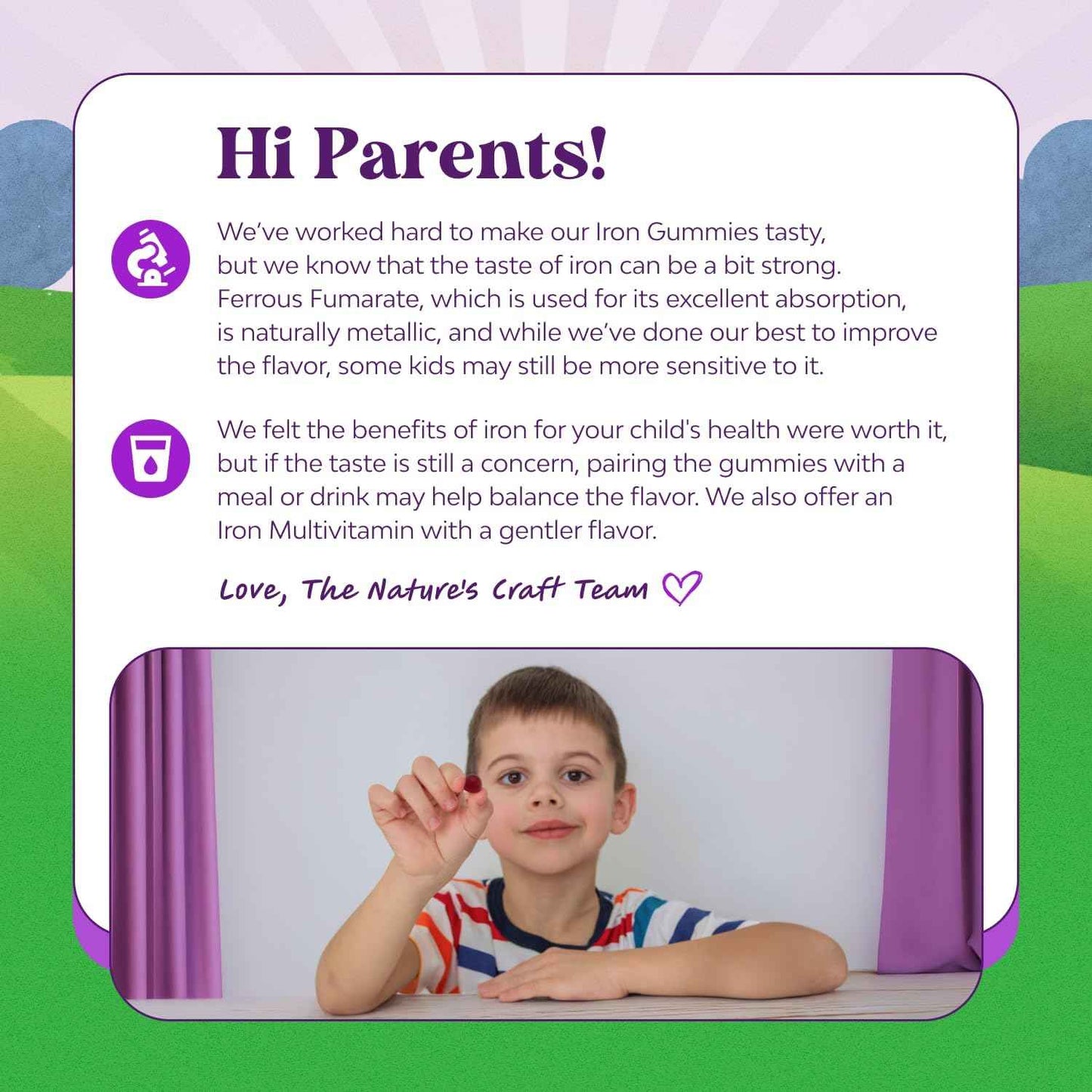 Kids Iron Gummies - Blood Builder Iron Supplements for Kids with Gentle for Stronger Immunity & Energy - Vitamin B12, Folate & Vitamin C Gummies - Vegan, GMO & Gluten Free for Toddlers - 60 Count