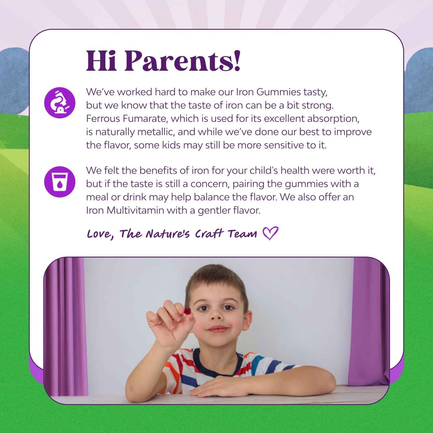 Kids Iron Gummies - Blood Builder Iron Supplements for Kids with Gentle for Stronger Immunity & Energy - Vitamin B12, Folate & Vitamin C Gummies - Vegan, GMO & Gluten Free for Toddlers - 60 Count