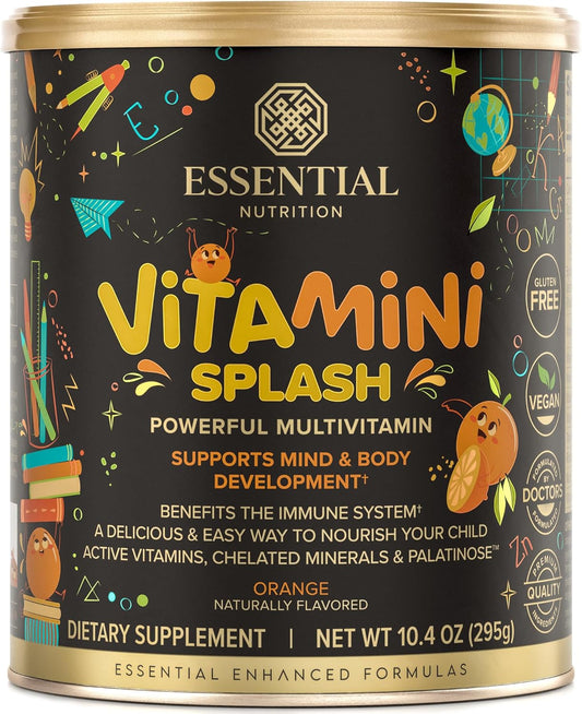 Kids Multivitamin Powder with 13 Vitamins & 6 Minerals - Low Glycemic Index, Orange Flavor - 10.4oz
