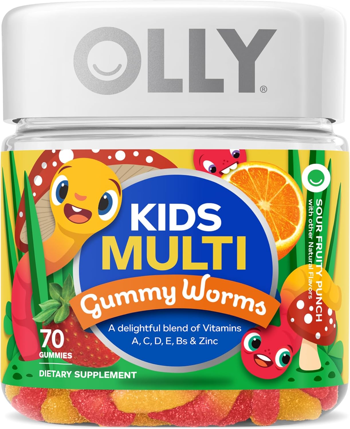 Kids Relaxation Gummies with Magnesium, L-Theanine, Lemon Balm - 50 Count, Plus Kids Multivitamin Gummy Worms for Immune Support