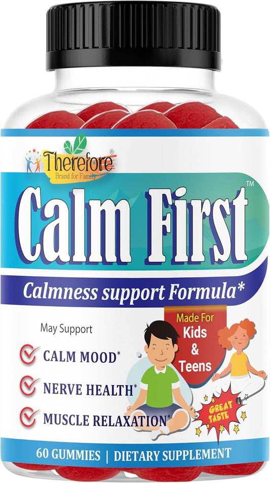 Kids & Teens Magnesium Citrate Gummy Supplement - Supports Bone Health & Calm Mind, Anti-Stress, Calming Sleep, Gluten Free, Low Sugar - 60-Day Supply