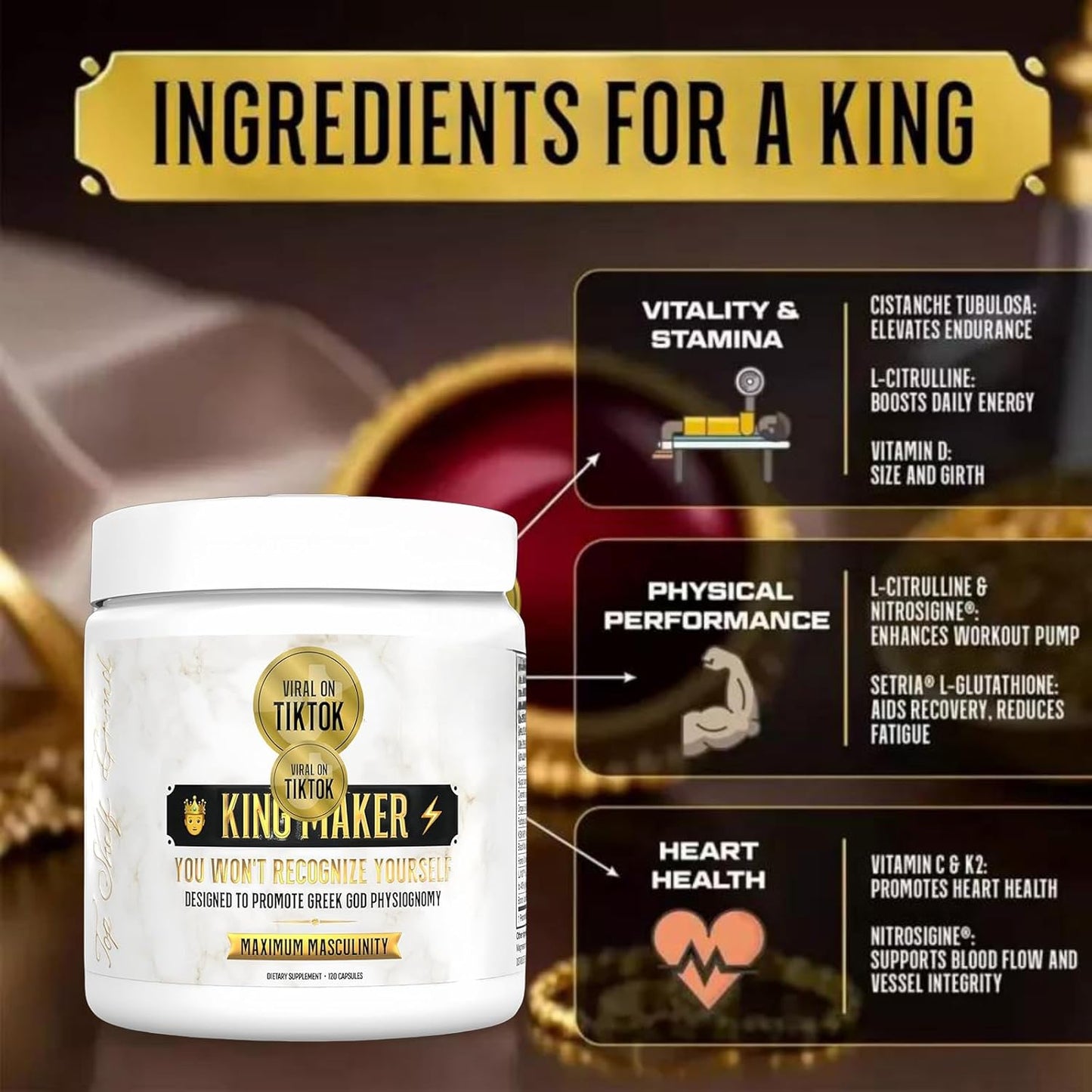 King-3pcs Maker MEN3- 13-in-1 Supplement for Men - 360 Capsules