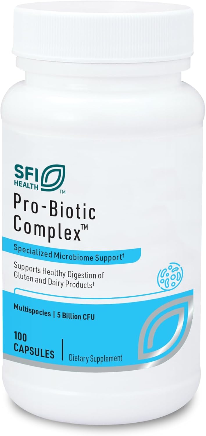 Klaire Labs Probiotic Complex - 5 Billion CFU Intestinal Support for Men & Women, Lactobacillus acidophilus & Bifidobacterium bifidum, Hypoallergenic, Dairy-Free - 100 Capsules