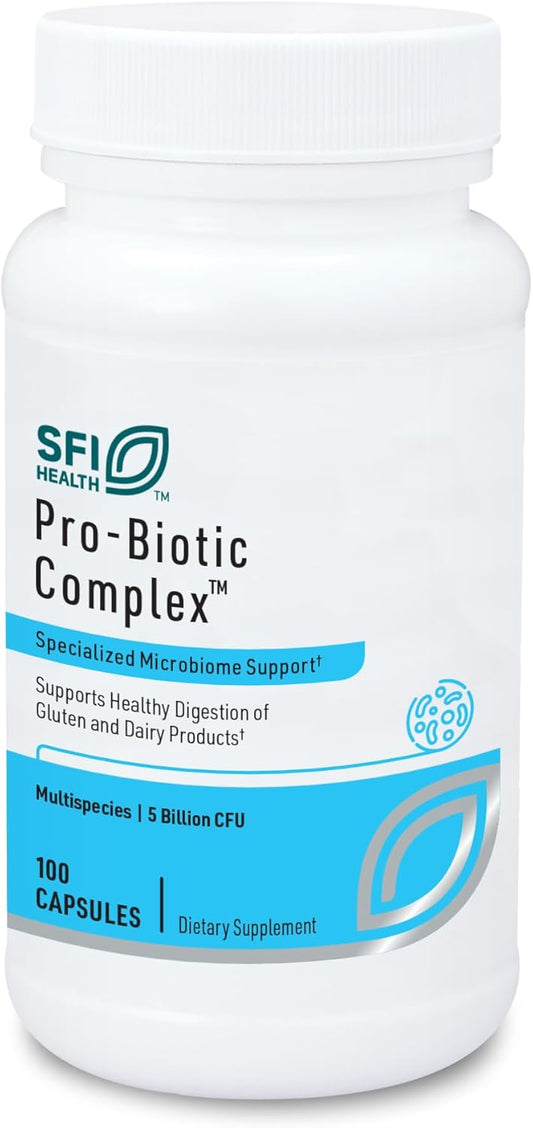 Klaire Labs Probiotic Complex - 5 Billion CFU Intestinal Support for Men & Women, Lactobacillus acidophilus & Bifidobacterium bifidum, Hypoallergenic, Dairy-Free - 100 Capsules