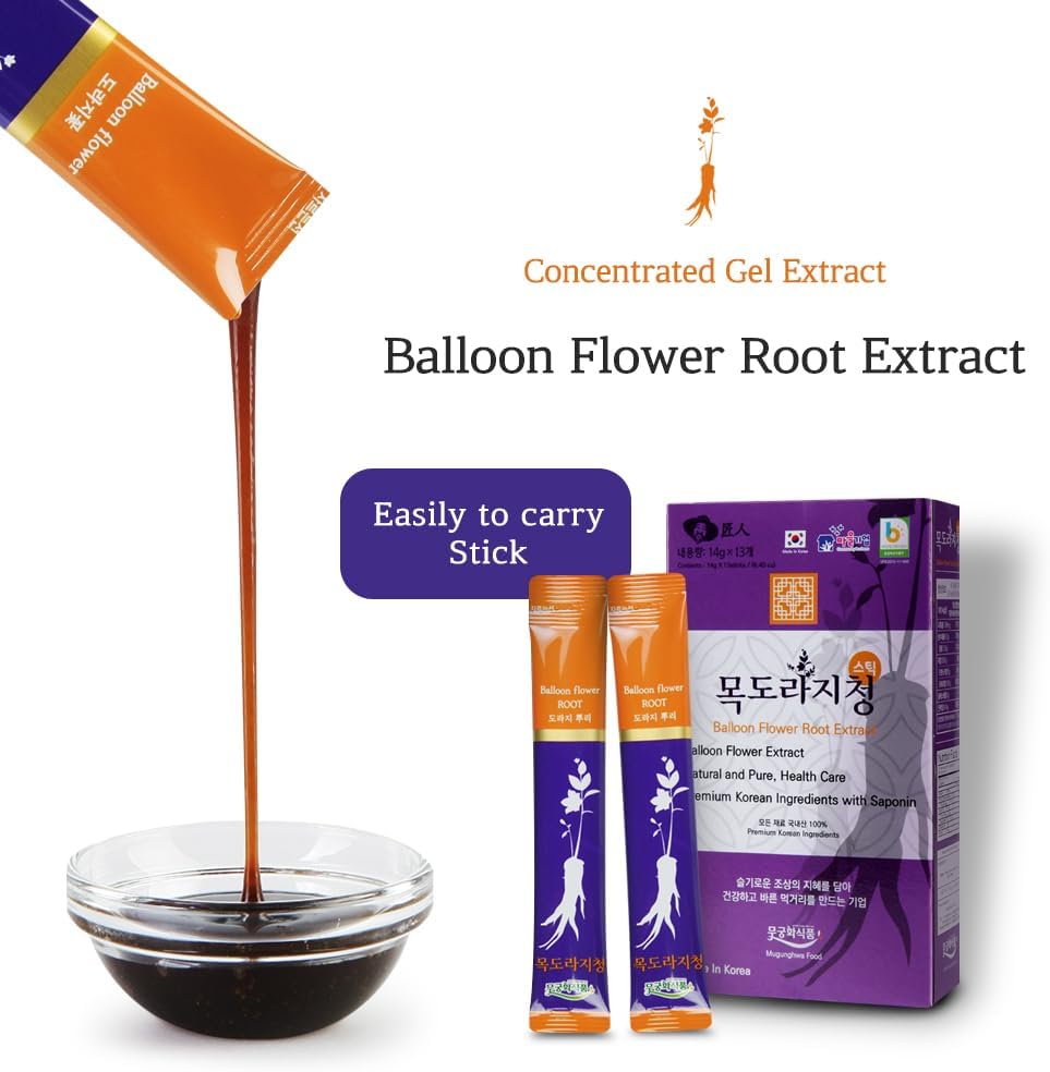 Korean Mugunghwa Food Stick with Balloon Flower Root Extract, Bellflower, Ginger, and Natural Sweeteners for Cold and Sore Throat Relief - All Ages Friendly