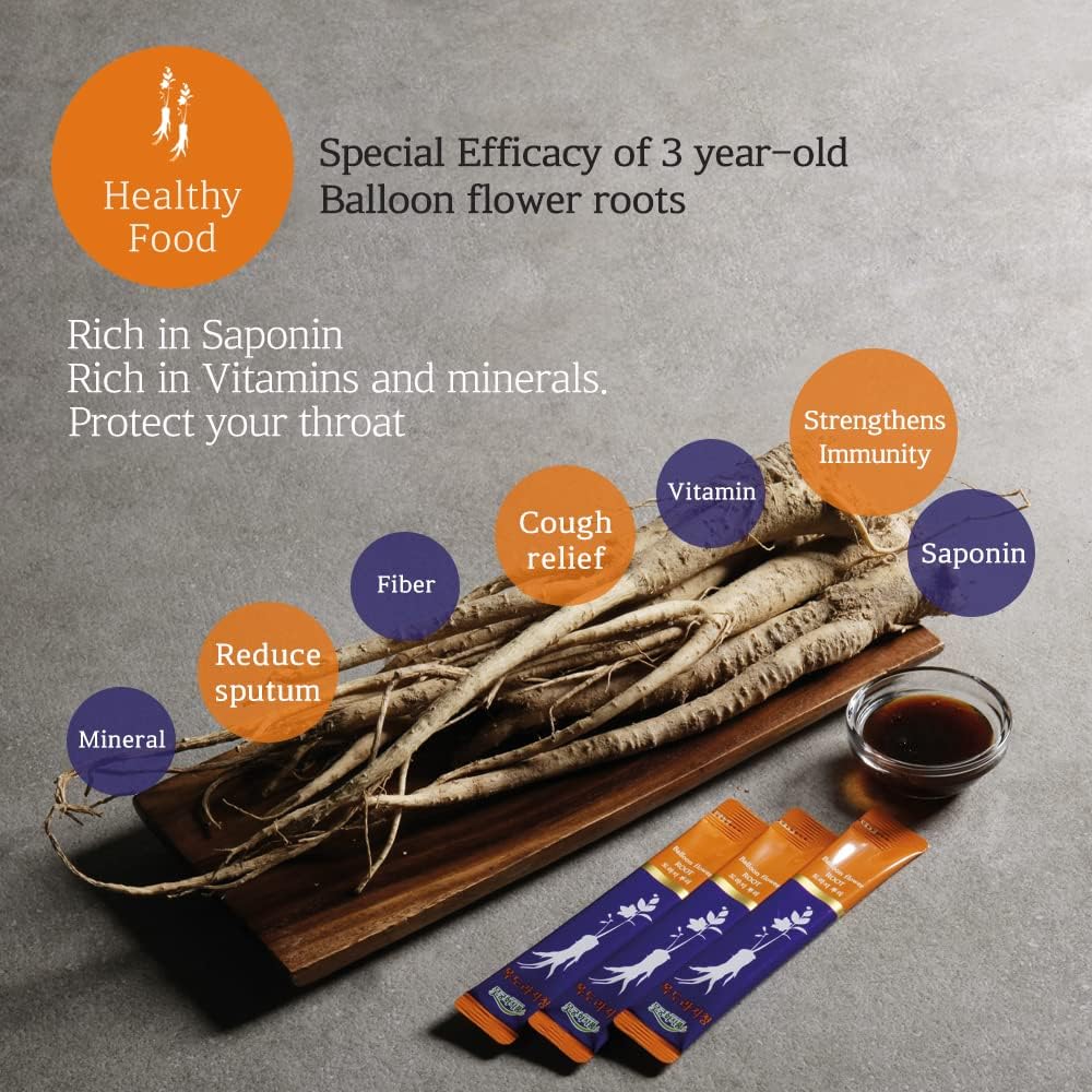 Korean Mugunghwa Food Stick with Balloon Flower Root Extract, Bellflower, Ginger, and Natural Sweeteners for Cold and Sore Throat Relief - All Ages Friendly