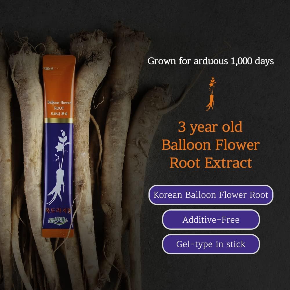 Korean Mugunghwa Food Stick with Balloon Flower Root Extract, Bellflower, Ginger, and Natural Sweeteners for Cold and Sore Throat Relief - All Ages Friendly