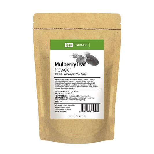 Korean Mulberry Leaf Powder 200g - Herb Superfood Supplement for Smoothies & Drinks - Vegan Friendly & Natural Fibers - 7.05 Fl Oz