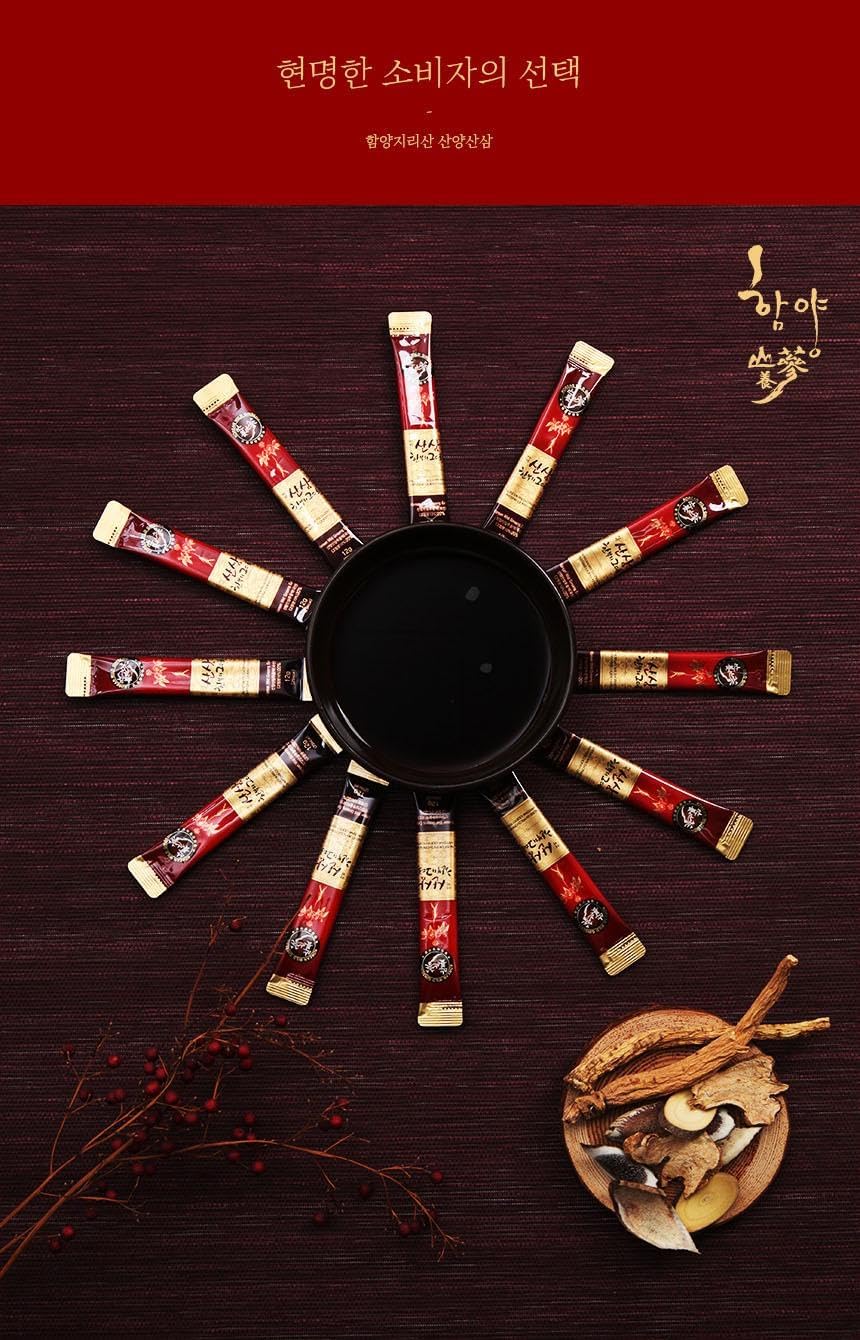 Korean Wild Ginseng Sticks - Hamyang Ginseng Liquid Supplement (30 Sticks, 2-Month Supply)
