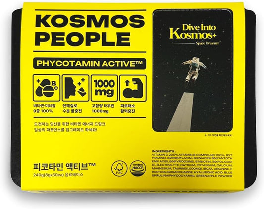KOSMOS PEOPLE PHYCOTAMIN Multivitamin Powder - 30 Packets for Energy, Hydration, and Recovery - Daily Vitality and Fitness Support