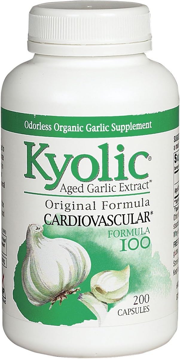 Kyolic Aged Garlic Extract Cardiovascular Health Formula Capsules - 100 Count, Pack of 1