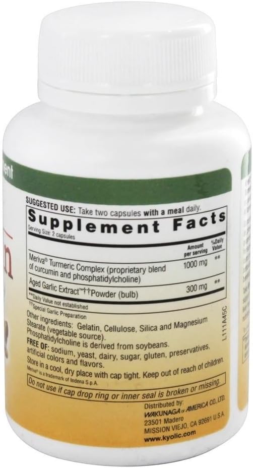Kyolic Curcumin Turmeric Supplement with Bioperine - Herbal Formula for Health and Wellness