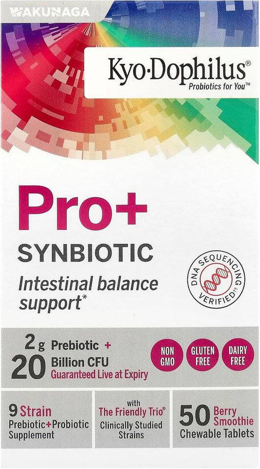 Kyolic Kyo-Dophilus Pro+ Synbiotic Chewable Tablets - 50 Count
