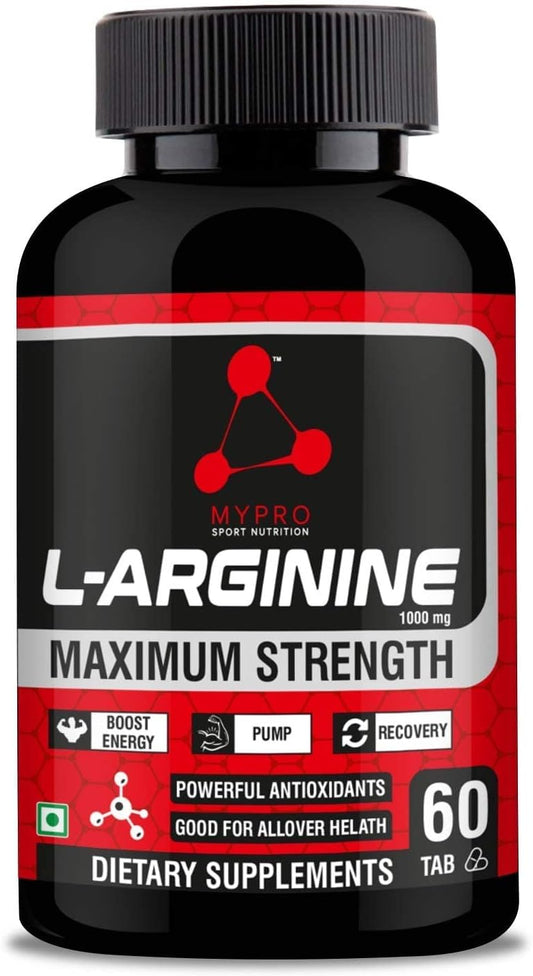 L-Arginine 1000mg Supplement for Muscle Growth, Stamina, Immune Support & Energy Boost, 60 Tablets