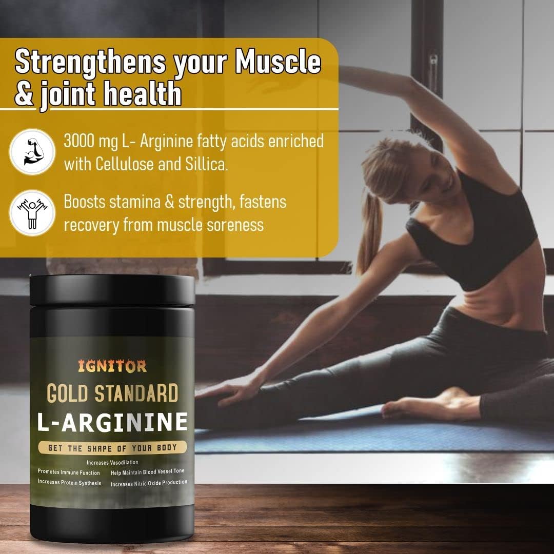 L-Arginine Powder Supplement for Muscle Growth - 300gm Amino Acid Supplement for Men and Women