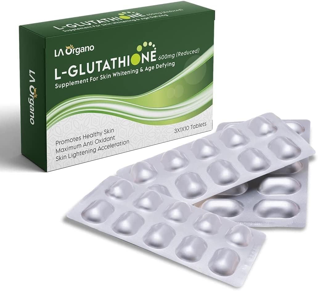 L Glutathione Tablets with Vitamin C for Radiant Skin - Pack of 1 (30 Tablets) for Men & Women