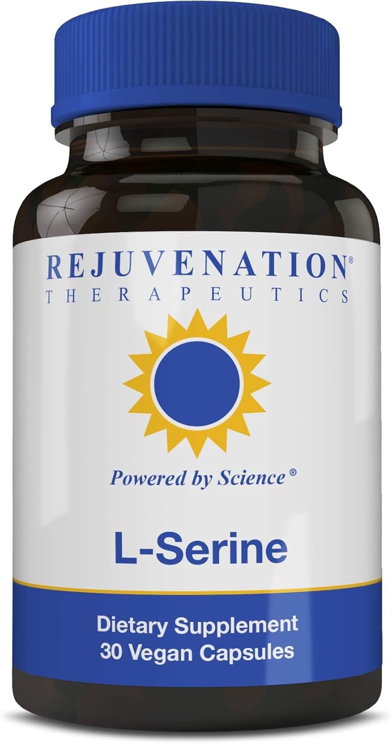 L-Serine 500mg Supplement - 30 Vegan Capsules, Non-GMO, Rice-Free, Gluten-Free Formula by Rejuvenation Therapeutics