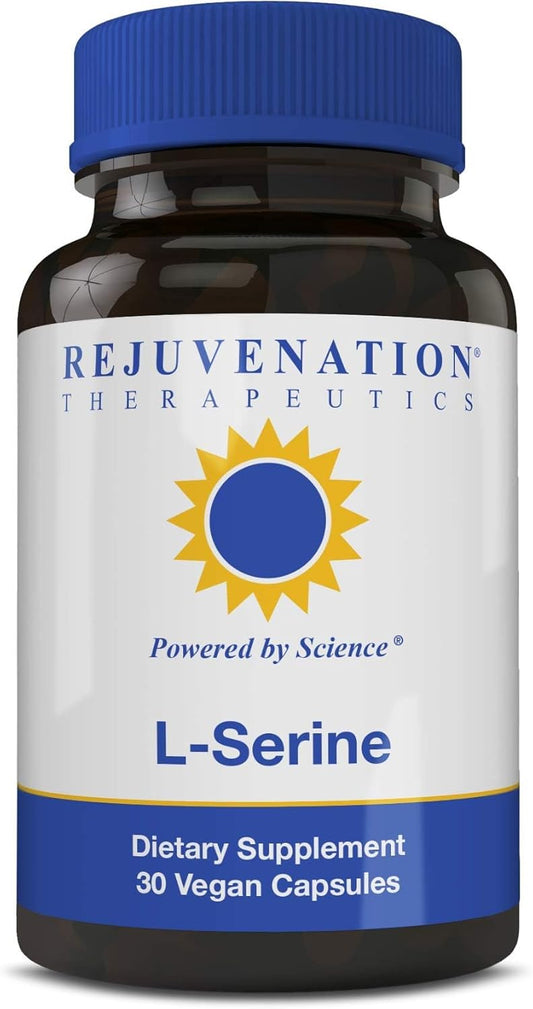 L-Serine 500mg Supplement - 30 Vegan Capsules, Non-GMO, Rice-Free, Gluten-Free Formula by Rejuvenation Therapeutics