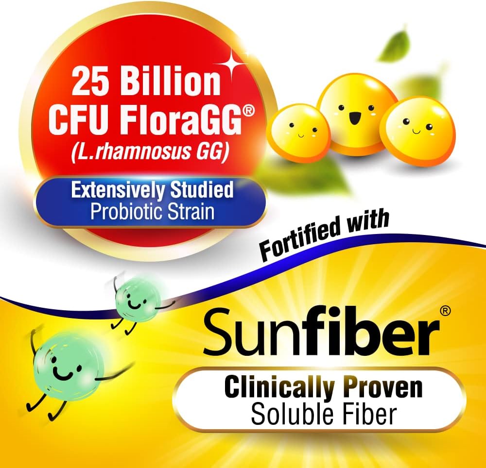 LABO Nutrition FloraGG Probiotic Supplement with Lactobacillus Rhamnosus GG & Prebiotic Fiber - 25 Billion CFU, Gluten Free, 60 Delayed Release Capsules x2