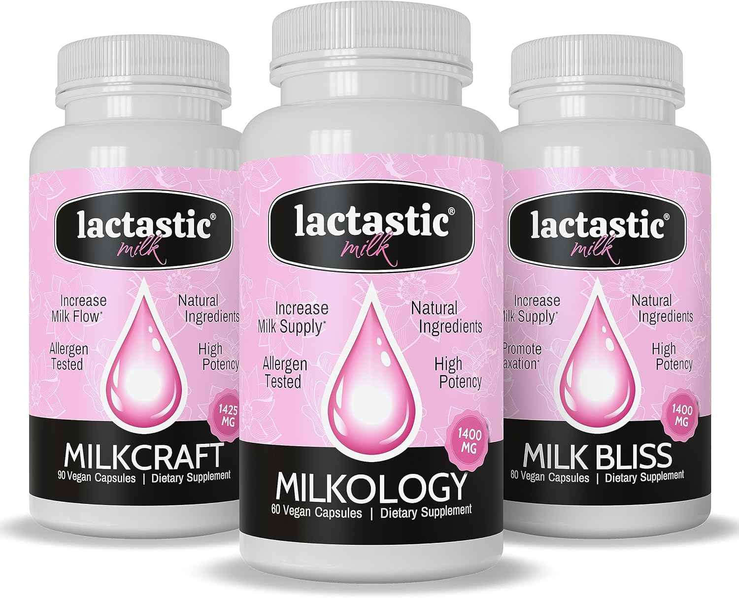 Lactastic® Perfect Start Bundle - High Potency Organic Lactation Supplements - Milkology, Milkcraft & Milk Bliss - 210 Vegan Capsules