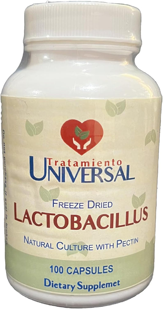 Lactobasillus Probiotic Capsules for Digestive Health - Reduce Abdomen Pain & Combat Nausea - Friendly Bacteria - Easy Dosage - 100 Capsules