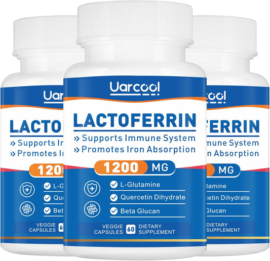 Lactoferrin Supplement 1200mg for Immune Support - Gluten-Free & Vegetarian - 180 Softgels