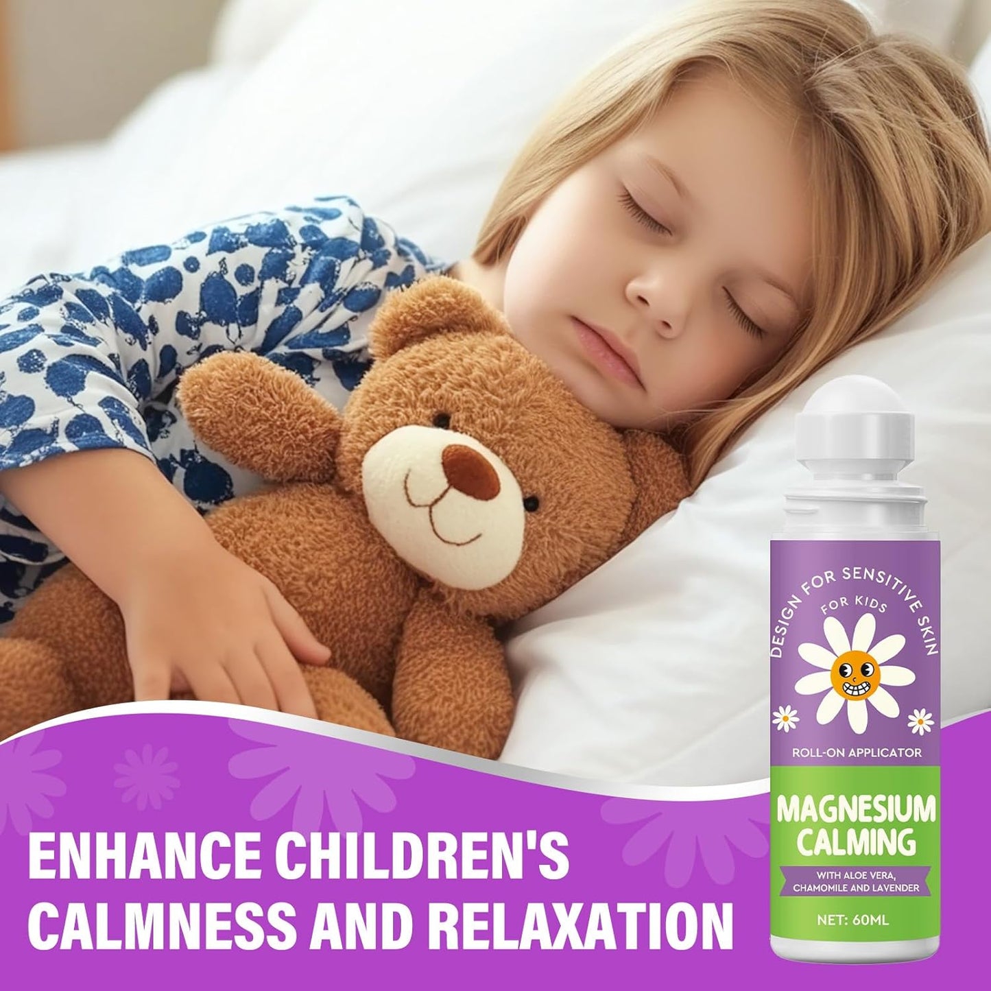 LAORICI Kids Magnesium Sleep Lotion - Calming Magnesium Oil for Bedtime Relaxation (60ML)