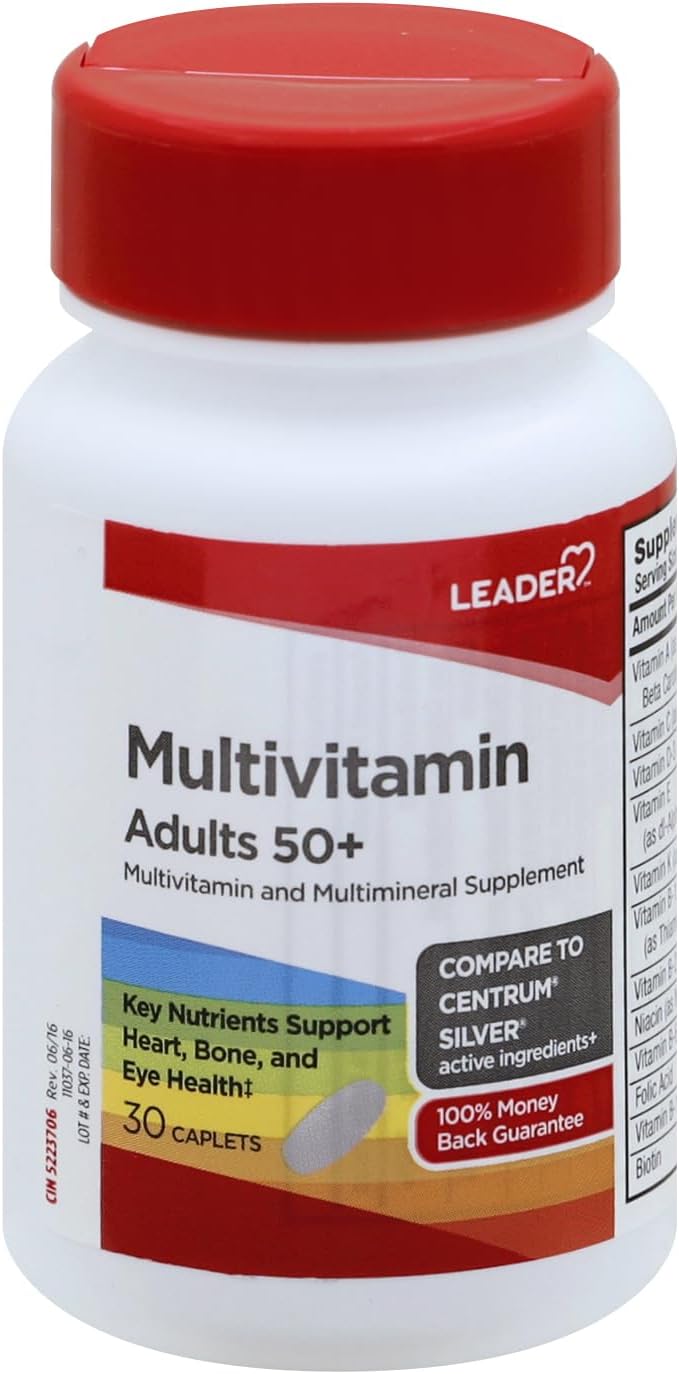 LEADER Multivitamin Adult 50+ Caplets - 30 Count - Single Pack
