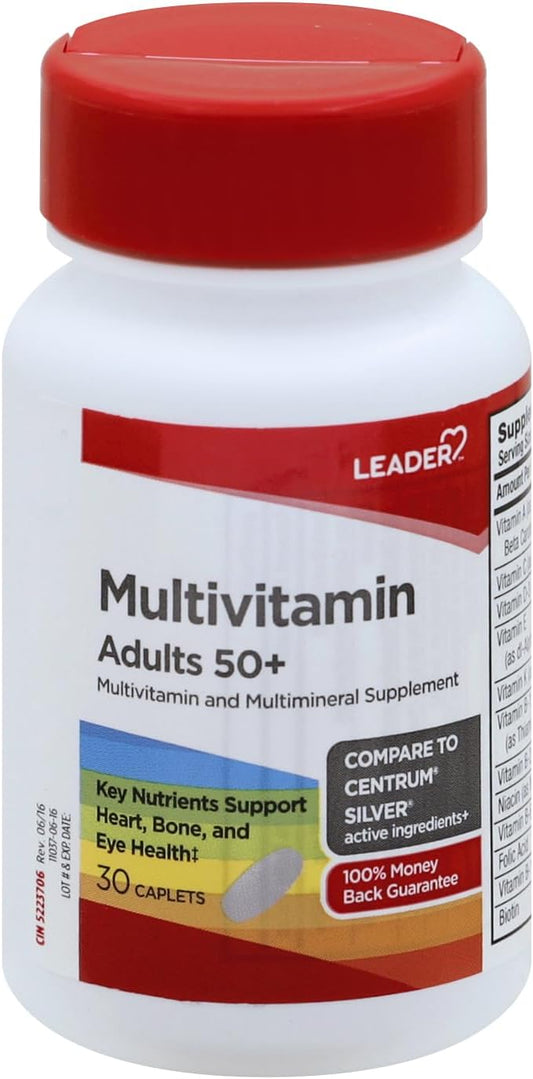 LEADER Multivitamin Adult 50+ Caplets - 30 Count - Single Pack
