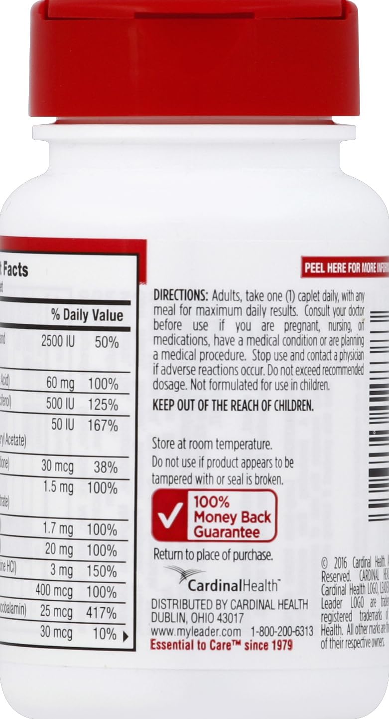 LEADER Multivitamin Adult 50+ Caplets - 30 Count - Single Pack