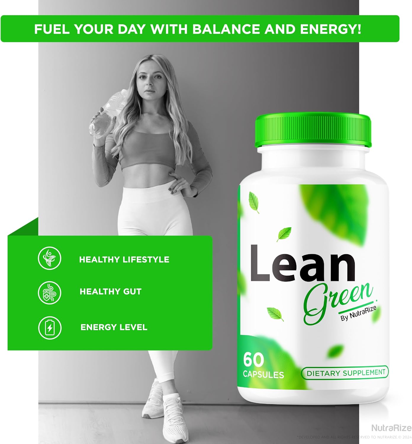 Lean Green Capsules - 5 Pack for Lasting Energy & Health, Premium Keto Pills, Supports Active Lifestyle & Fitness, LeanGreen Detox Formula with 300 Capsules