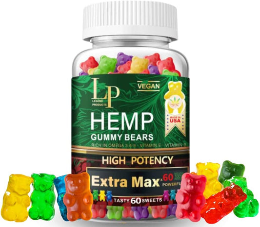 Legend High Potency metabolism booster Gummies - Restful Sleep, Calmness, Pain Relief - Fruity Organic Extract Gummies (60 Count)