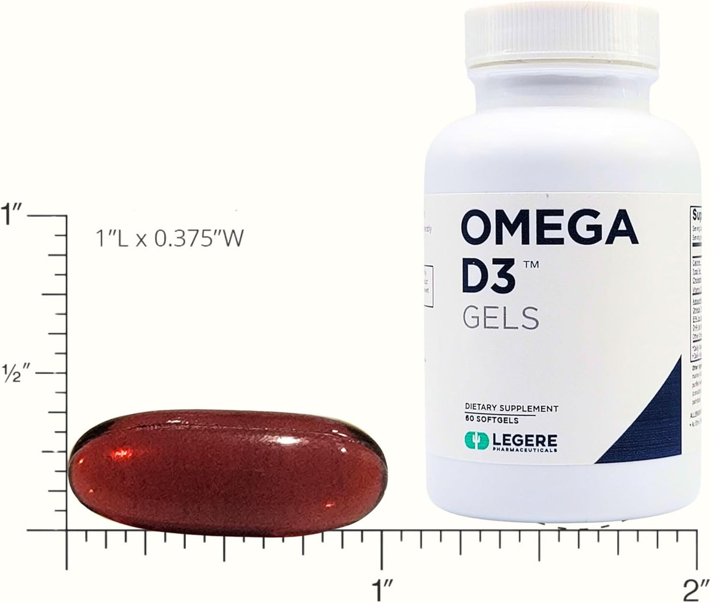 Legere Pharmaceuticals Omega-3 Fish Oil, D3 Gels with Astaxanthin & Calamarine by ES Global Brands