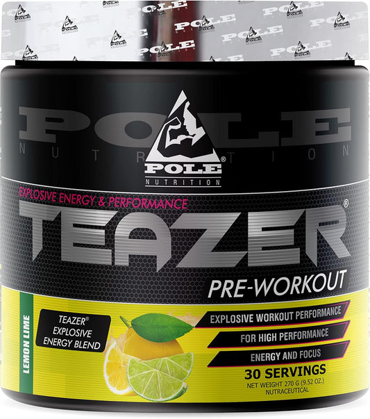 Lemon Lime Flavoured Pre-Workout Powder for Maximum Performance | 270g, 30 Servings by Pole Nutrition
