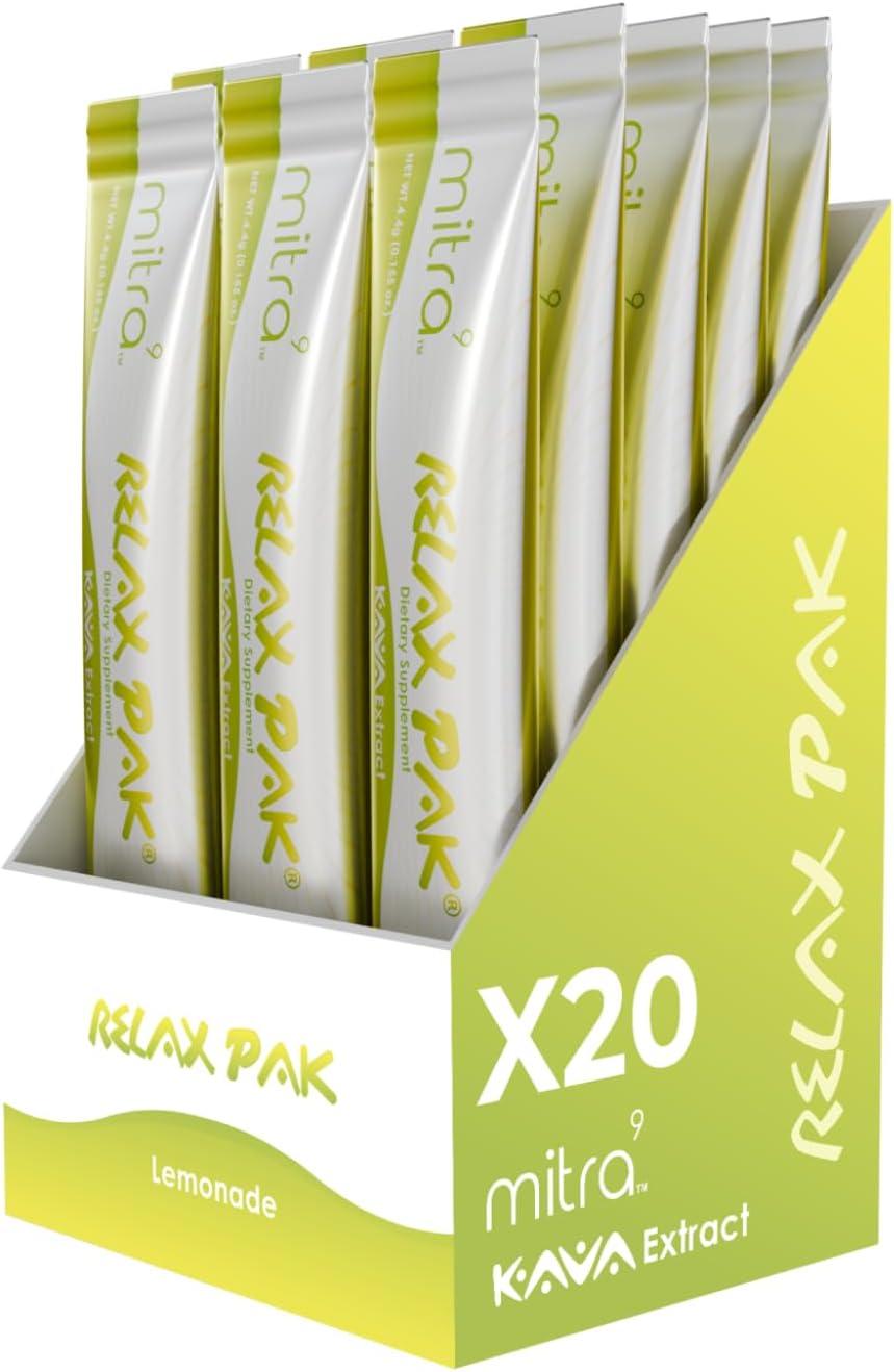 Lemonade Kava Extract Powder Packets - Single-Serving Sticks for Natural Calm & Clarity - Mitra9 Kava Powder RelaxPak