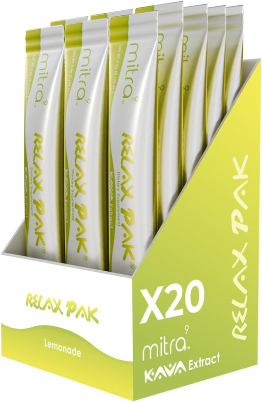 Lemonade Kava Extract Powder Packets - Single-Serving Sticks for Natural Calm & Clarity - Mitra9 Kava Powder RelaxPak