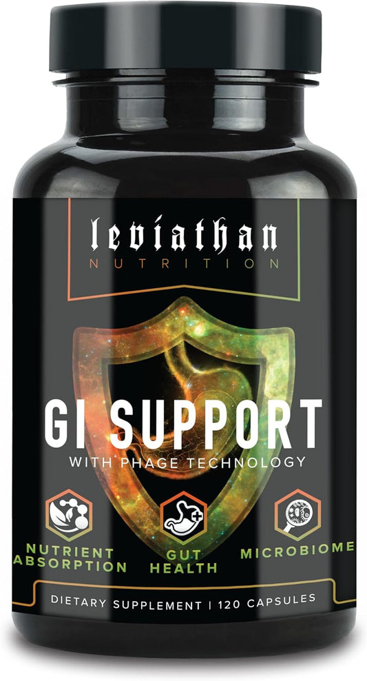 Leviathan Nutrition GI Supplement - Supports Gut Health, Microbiome Balance, and Intestinal Lining - Probiotic Capsules with Zinc-L-Carnosine, Butyrate, & DGL - 120 Count