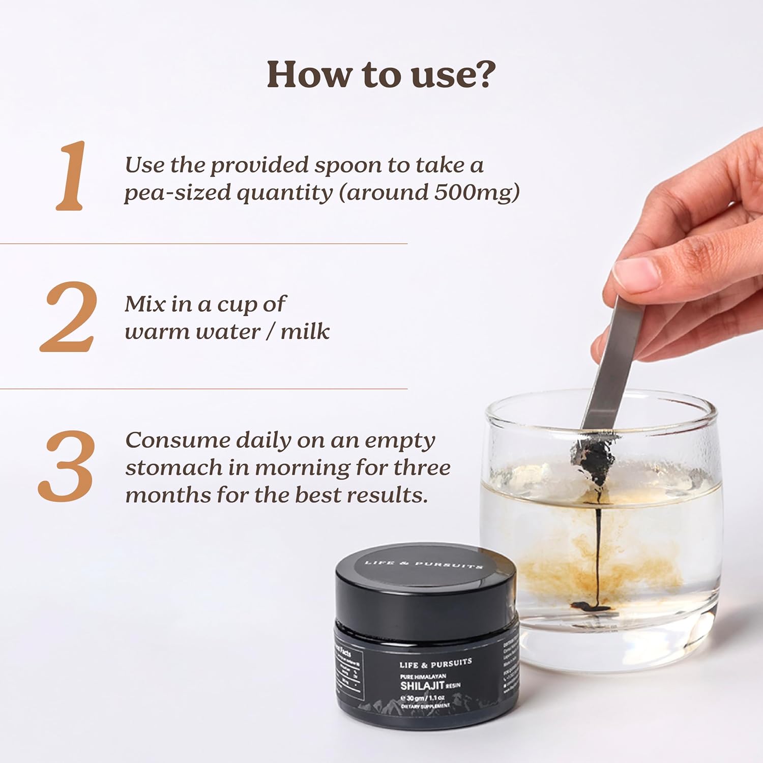 Life & Pursuits Pure Himalayan Shilajit Resin - 2.2 oz x 2 - Fulvic Acid, Trace Minerals - Men and Women Dietary Supplement - Natural Golden Grade - 120 Days Supply