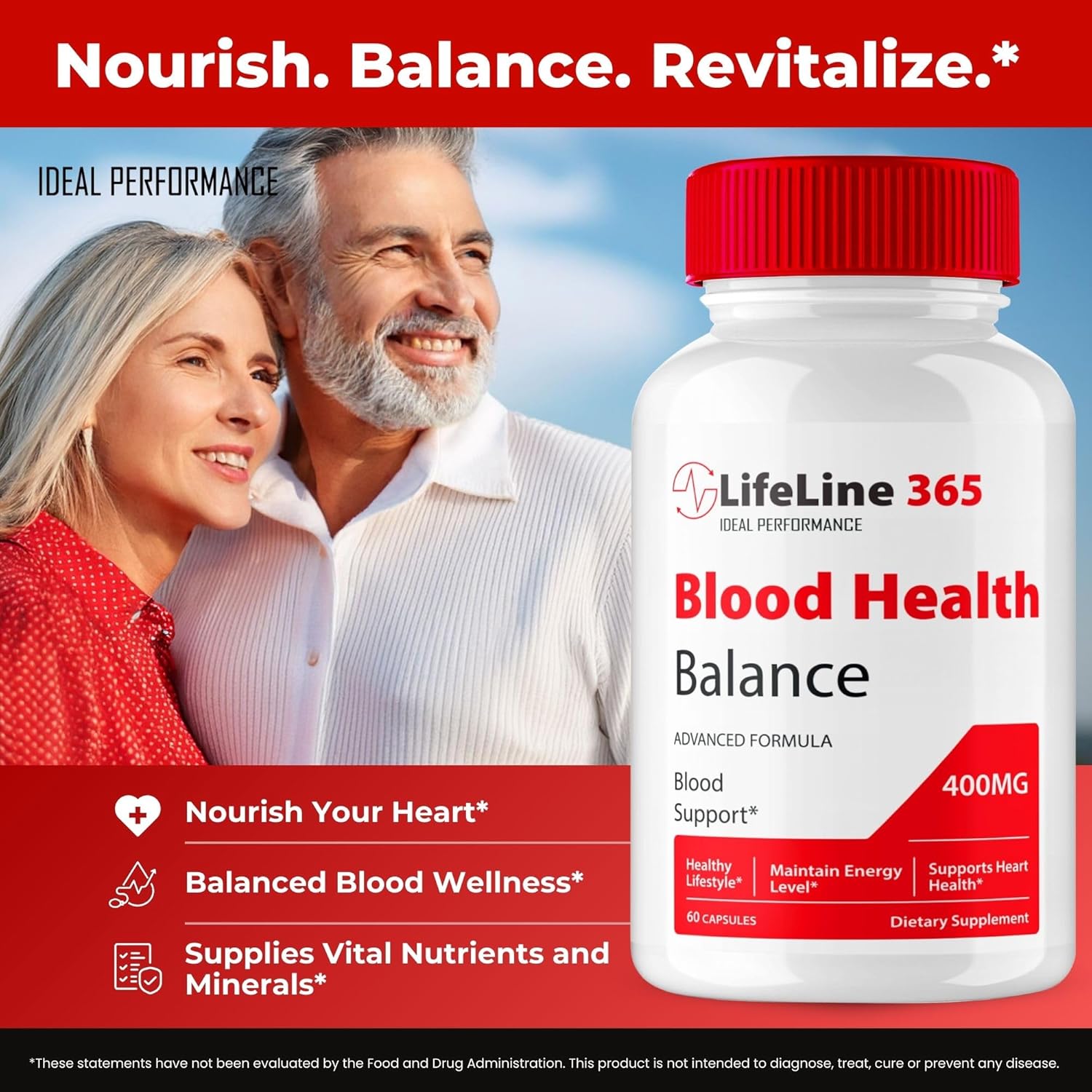 Lifeline 365 Blood Support Supplement - Advanced Formula for Maximum Strength - All Natural Pills - 5 Pack