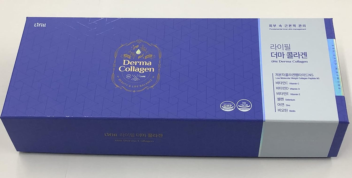 Lifill Derma Collagen-Luxury Pack: Skin Care Tablets with Biotin, Vitamin C, D, E, Collagen Peptides, Zinc, and Selenium - Reduce Wrinkles, Tighten Skin, Boost Hair Skin Nails (84 Tablets x 4 Units)
