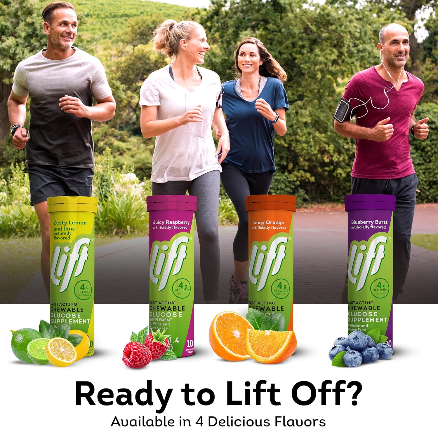 Lift Glucose Blueberry Energy Chewable Tablets - 120 Count Pack